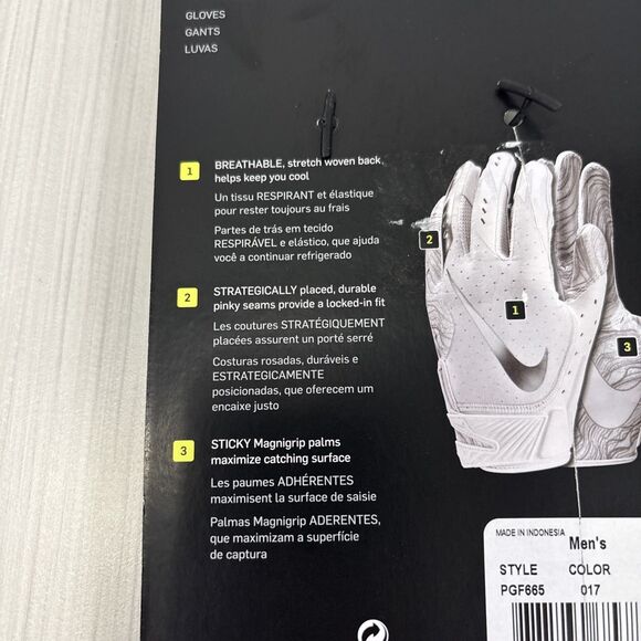 Mens Size XL Nike Vapor Jet 5.0 FG NFL Leather Football Gloves Black PGF665-017 - Picture 8 of 8